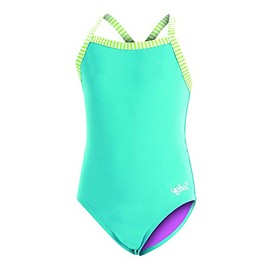 Dolfin Uglies Girls' One Piece Swimsuit - Criss-Cross Straps (Turquoise, 16)