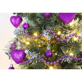 Christmas Concepts® Pack of 25-25mm Mini Christmas Tree Baubles - Shiny, Matte & Glitter Decorated Baubles (Purple)