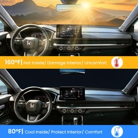Foldable Sun Shade WODSTA Full Coverage Windshield Sunshade fit for Honda CRV 2023-2025 4-Layer Thickened Windows Visor 240T Polyester Windshield Sun Shade fit for Honda CRV Accessories 2023-2025