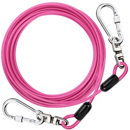 DANOFY Dog Mooring Wire Lead Cable - Mooring Cable for Dogs, 0.2 inch (5 mm) Extra Fine Carabiner with Lock, Non-Rusting, Runner Cable, For Training, Outdoor, Garden, Camping, For Small Dogs, Medium