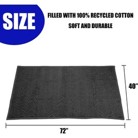 2 Pack Moving Blankets 40x 72" Moving Pads for Furniture Protection Quilted Packing Shipping Blankets for Furniture Moving Supplies