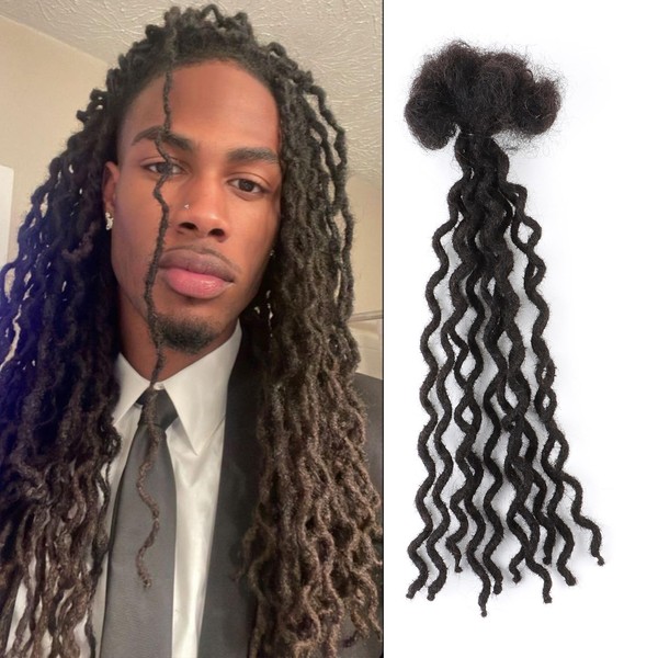 Curly Wave Loc Extensions Human Hair 0.4cm&0.6cm width 6-18 inch