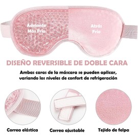 2PCS Antifaz de Gel para Ojos, Mascarilla de Gel para Ojo Reutilizable, Compresa Fría y Caliente para Ojo, Respaldo de Felpa Suave Suave para Ojos Hinchados Ojeras Migraña Alivio del Estrés (Rosa)