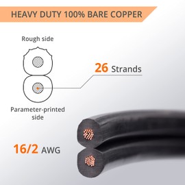 Wirefy 16/2 Low Voltage Landscape Lighting Copper Wire - Outdoor Direct Burial - 16-Gauge 2-Conductor 250 Feet | Landscape Lighting Wire | Low Voltage Wire 16/2 | 16/2 Landscape Wire