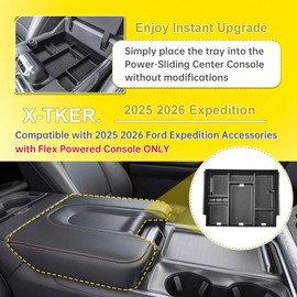 Flex Powered Console Organizer for 2025 2026 Ford Expedition Accessories