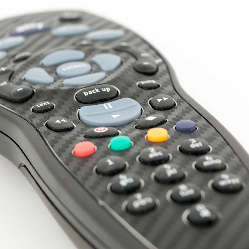 Black Carbon Fibre TV Remote Controller Vinyl Skin