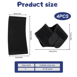 Leikedun 2 Pairs Kids Ankle Support Knitted Kids Ankle Brace Elastic Child Compression Socks Breathable Foot Support Sleeves Sprained Ankle Support for Running Football Climbing Travelling (Black)