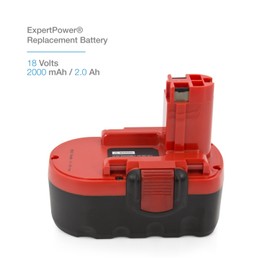 2 Pack ExpertPower 18v 2000mAh NiMh Battery for Bosch BAT025 BAT026 BAT160 BAT180 BAT181 3453-01 35618 3860K 52318B GDR 18 V GDS 18 V