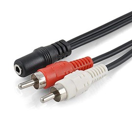 axGear 3.5mm Stereo Female to 2 RCA Male Y Audio Cable Aux Adapter Connector Plug