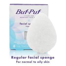 Buf-Puf Regular Facial Sponge Dermatologist Developed Removes DeepDown Dirt that Causes Breakouts and Blackheads Reusable Exfoliating, white, 1 Count
