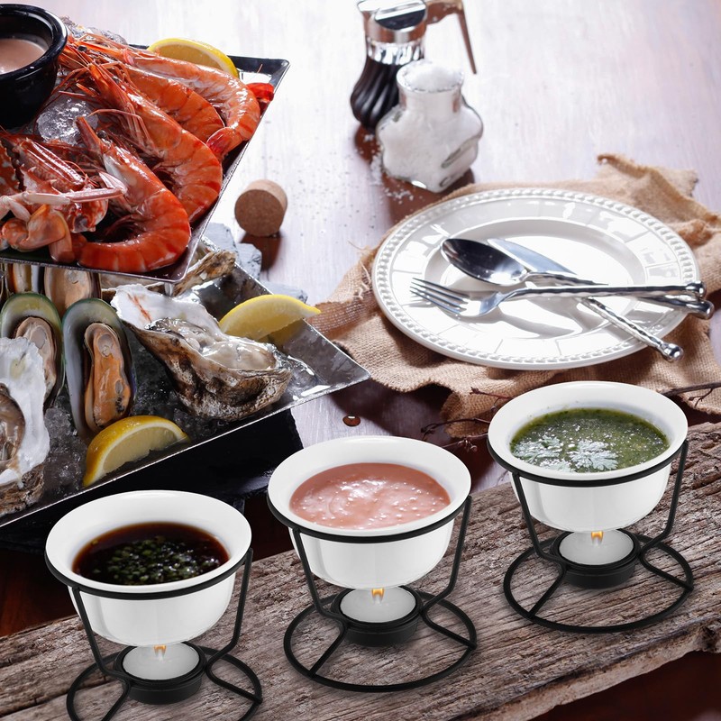 Rossesay 40 Pcs Ceramic Butter Warmers for Seafood Set 4.7oz