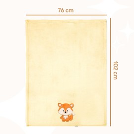 Be Mammy BE20-168 Warm Baby Blanket Baby Gift (Yellow - Fox)