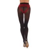 LoveMoi Women's Cheeky Scalloped Heart 60 Denier Opaque Tight Black-Red