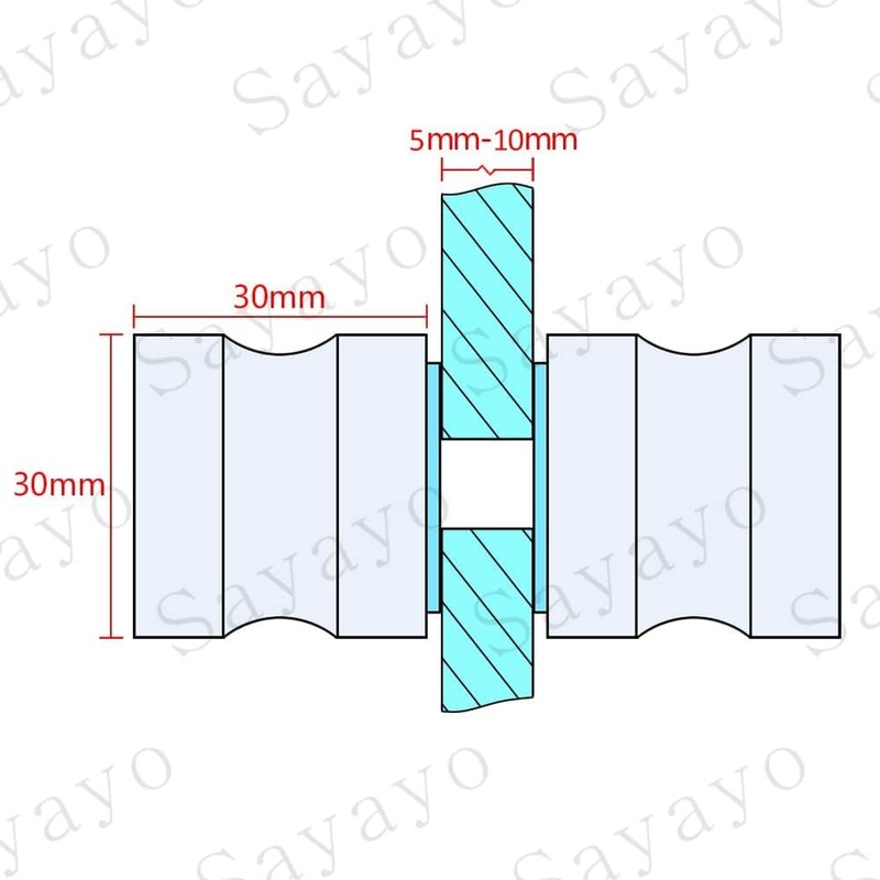 Sayayo Solid Shower Screen Round Handle Bathroom Glass Door Pull