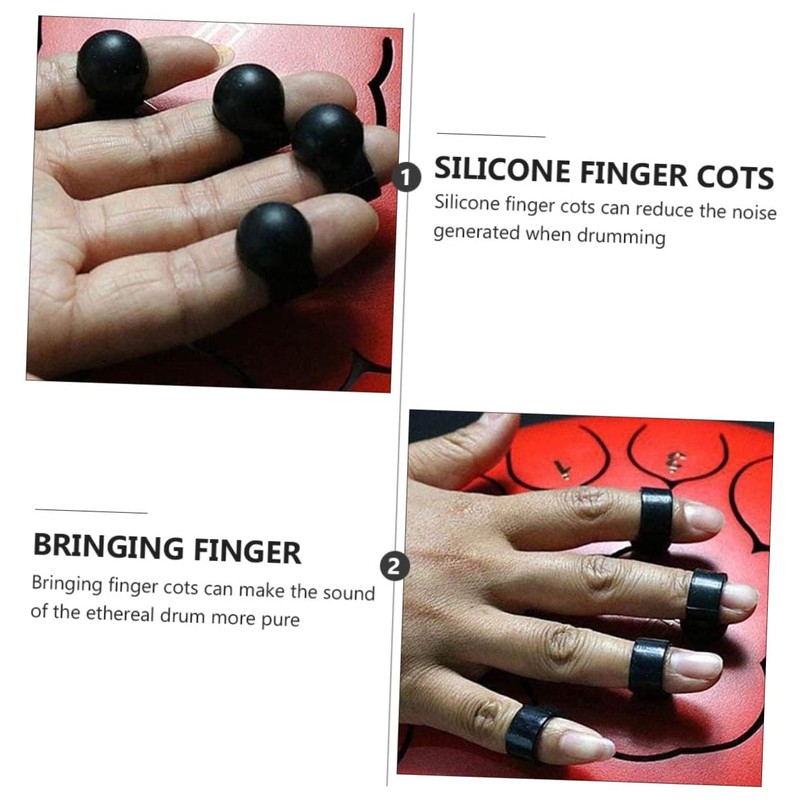Kisangel Ethereal Drum Finger Sleeves with Mallet for Tongue Drum