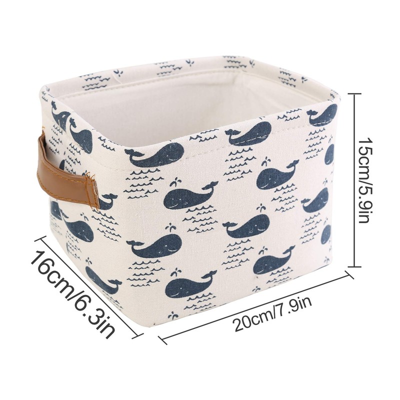 LessMo 4 Pack Storage Baskets, Collapsible Mini Storage Boxes, Canvas