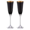 DIAMANTE Oro Black Champagne Flutes - 'Oro Black' Collection -