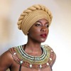 Wosois Headwrap African Turban Rhinestone Rope Knot Sequins Bow Designs