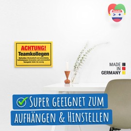 DankeDir! Teamkollegen - Schild 30 x 20 cm - Party Geschenkidee Deko Kollegen Freunde Partydeko Geschenk - Geburtstagsgeschenk Türschild lustiger Spruch Spruchschild Büro Team