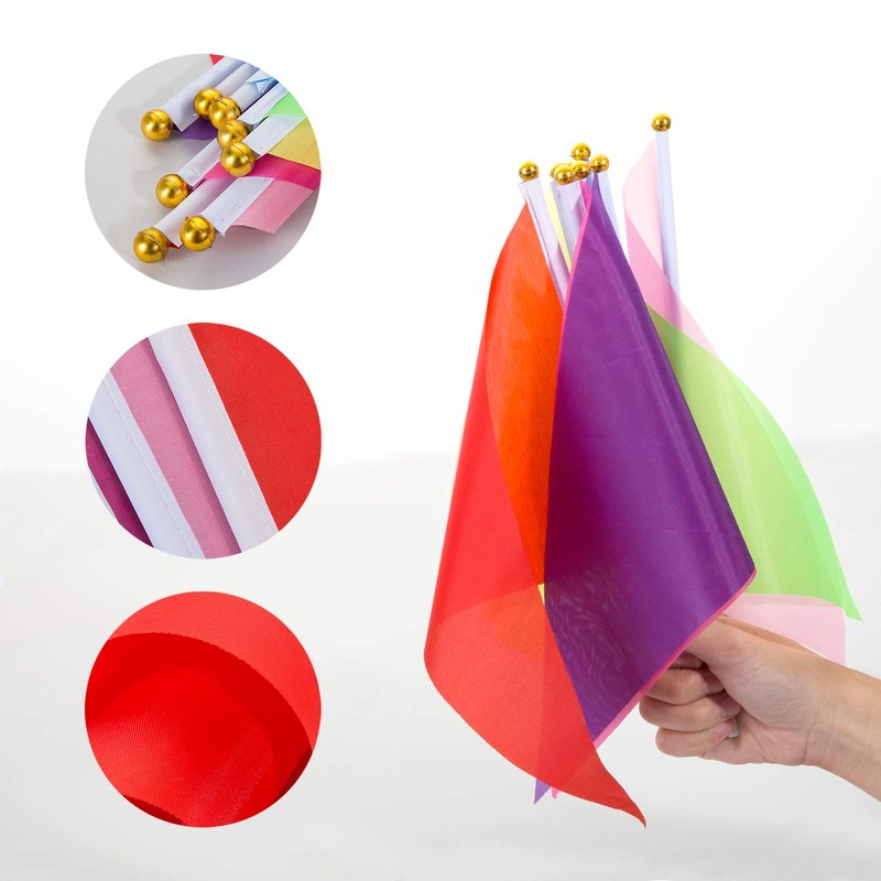 GWHOLE Hand Flag, Triangle Flag, Plastic Stick Set, Colorful, Kindergarten,