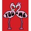 Candy Floss Valentine's Day Card Flamingos