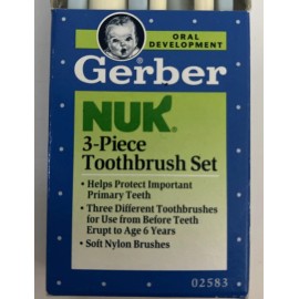 Gerber Vintage 1991 Gerber Nuk 3-piece Toothbrush Set Infant Child Massager
