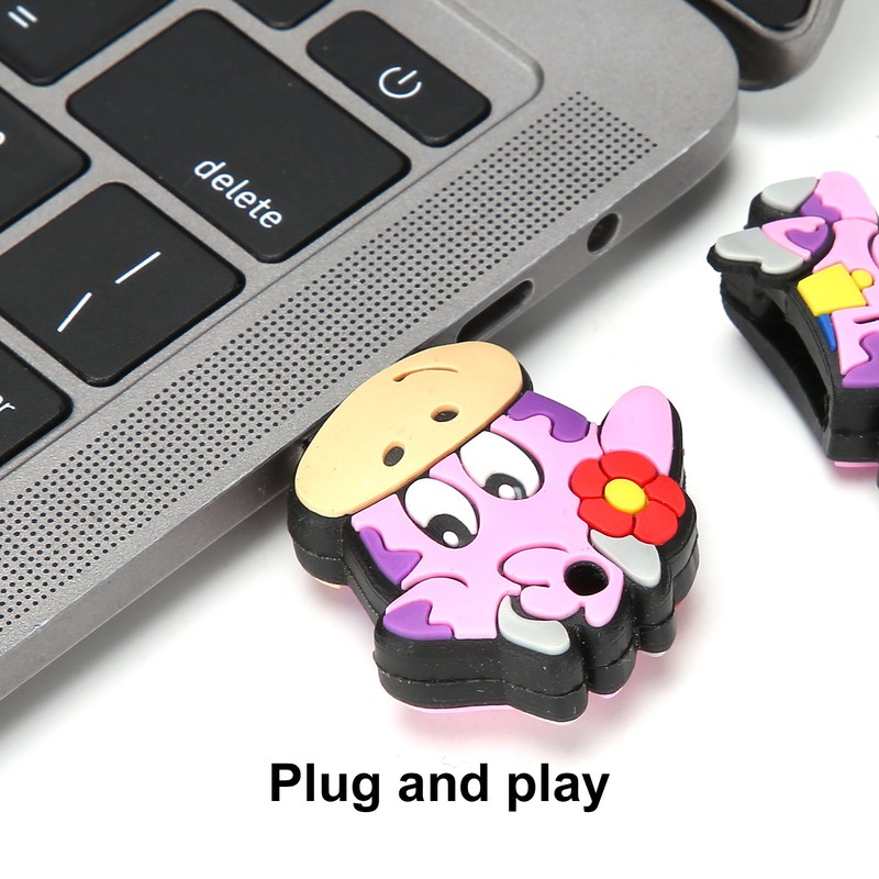 Cartoon U Disk Plastic Appearance High Speed Bulk Storage Flash