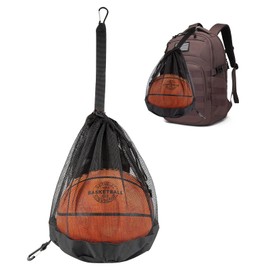 Ball Bag, Ball Net 1 Ball Basketball Bag, Backpack Portable Ball Net, Football Net with Zip Pocket, Multi-Purpose Sports Mesh Bag, Ball Bag Ball Net Bag for Football, Basketball, Volleyball