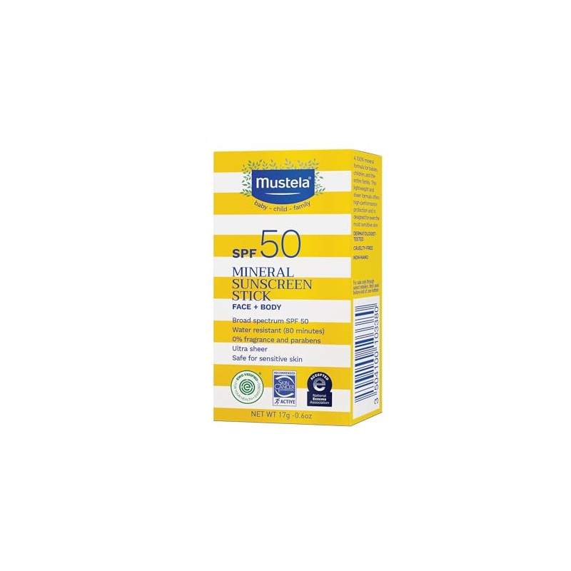 Mustela Protector Solar Mineral SPF 50 Stick 0.6 oz
