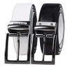 Haggar Men's Reversible Belt Dress and Casual, White/Black, Small, white/black