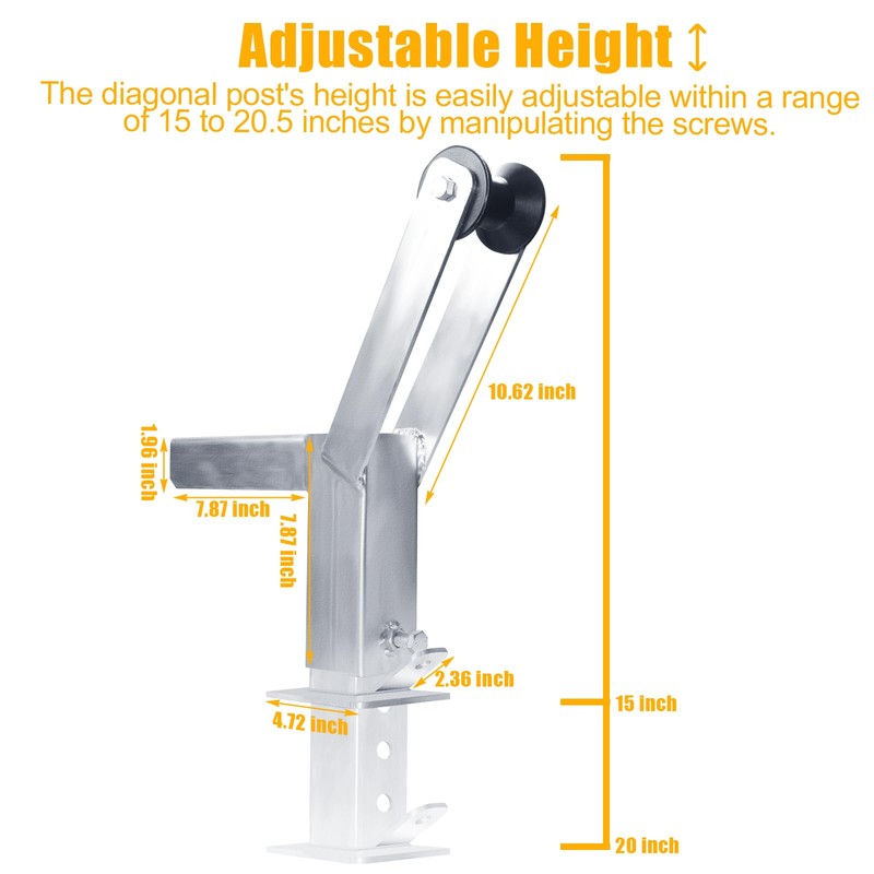 ZUIWAN Boat Trailer Winch Stand with Roller fit 3" w