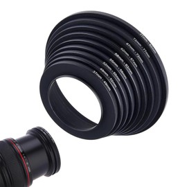 Filter Adapter for Cameras Rings Set, Metallic Camera Lens Filter Ring, Photo Filter Adapter, Lens Adapter Made of Metal, Lens Adapter Filter Reducing Rings, Diameter from 37 mm to 82 mm Tokaneit