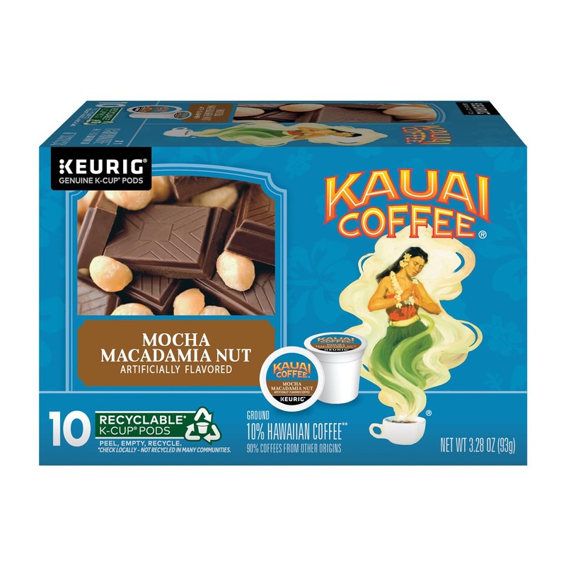 Kauai Coffee Mocha Macadamia Nut Flavor - Compatible with K-Cup