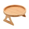 Couch Tray Burlywood Bamboo Folding Sofa Arm Clip Table for