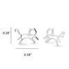 Boma Jewelry Sterling Silver Cat Outline Stud Earrings