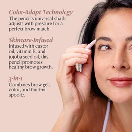 Nakery Universal Eye Brow Pencil Duo - 3-in-1 Eyebrow Pencil with Color-Adapt Technology for Natural & Flawless Brows - Precision Eyebrow Liner Infused with Castor Oil, Hyaluronic Acid & Vitamin E