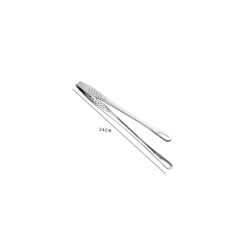 24/28CM Stainless Steel Kitchen Straight Grill Tweezers BBQ Food Tongs