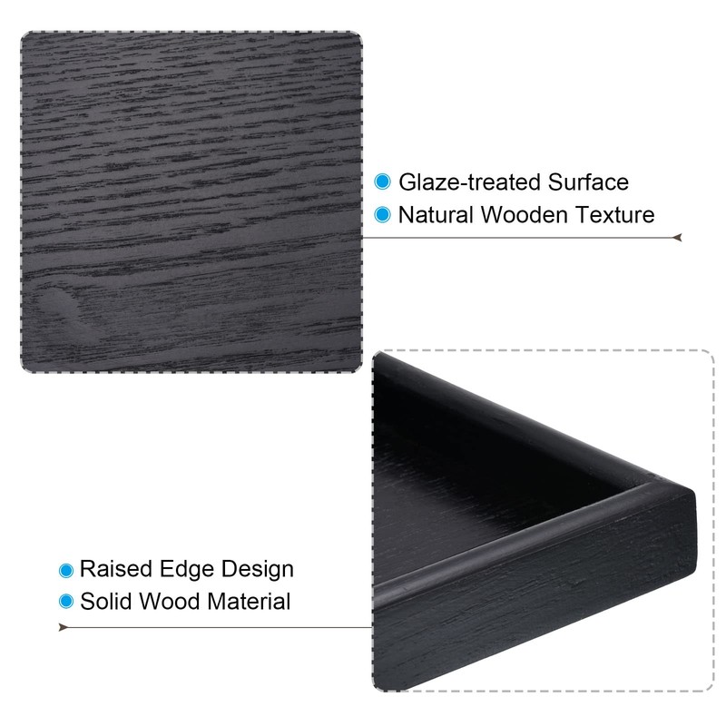 PATIKIL Wood Serving Tray 9.4 Inch, Square Decorative Platter for