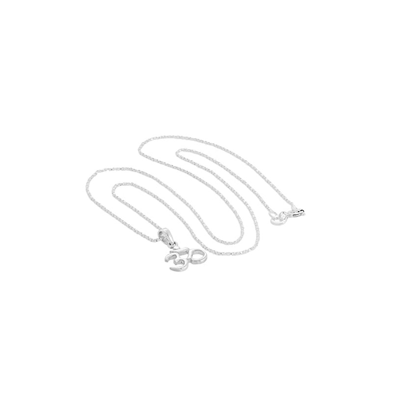 Sterling Silver Om Necklace 20 Inches Chain
