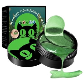 KlsyChry Seaweed Eye Mask, Under Eye Patches with Collagen, Seaweed Eye Tightening Mask, Under Eye Bags Treatment Mask, Eye Gel Pads for Puffiness, Wrinkles, Dark Circles 30 Pairs