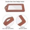 Vividwise 3 Pcs Vertical Leather Badge Holders, Black/Brown/Gray ID Holder
