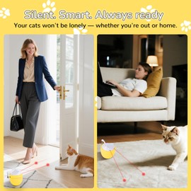 rolaroki Interactive Cat Toy – Automatic Laser, Moving Indoor Cat Toy | Quiet 35-45dB, USB Rechargeable | 360° Rotation, Wobble Design, Fun Exercise for Multiple Cats