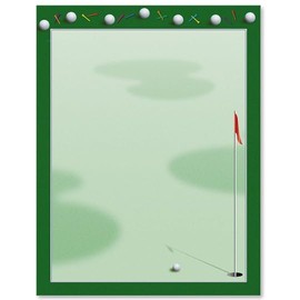 PaperDirect Rolling Greens Golf Stationery, Letters, Cards, Invites, Border Papers, Letterhead 8.5 x 11, 25 sheets, Elegant Premium Writing Paper, Decorative Printer Paper