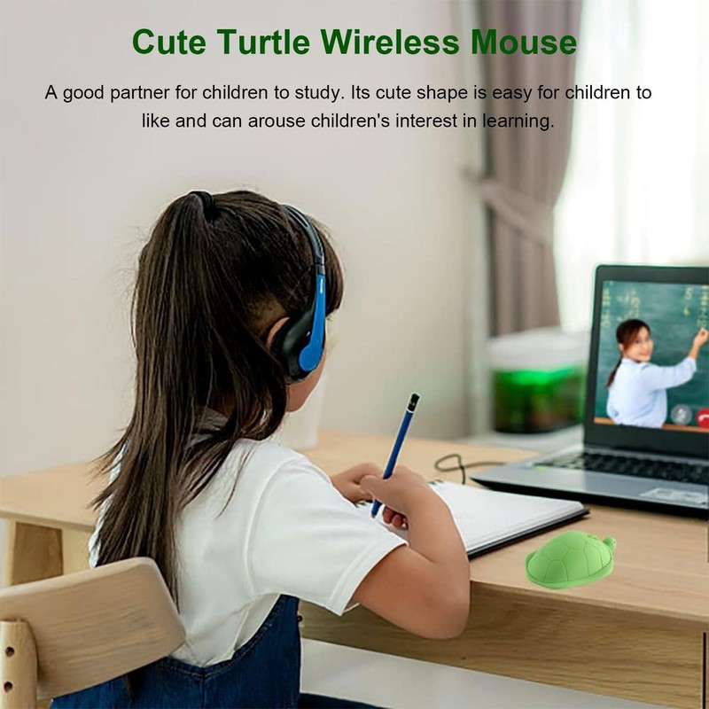 OTYSRH Cute Animal Turtle Shaped Wireless Mouse 3 Buttons 1600