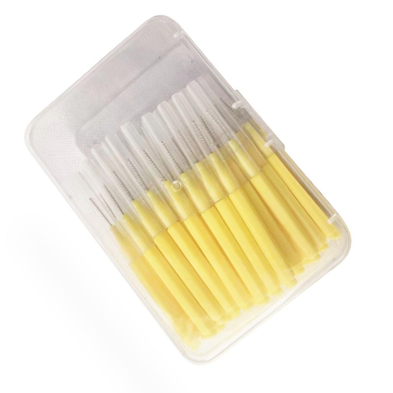 Cepillos Interdentales con Correas, Portátiles 40 Piezas 0,4 Mm Amarillo