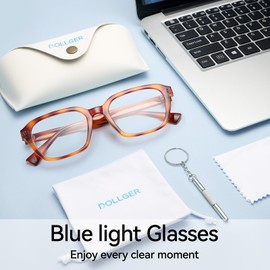 Dollger Blue Light Blocking Glasses for Women Man Anti Glare UV Computer Gaming Glasses TR90 Retro Square Eyeglasses Leopard Frame