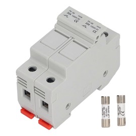 Midget Fuse Holder 2 Poles 10A Protective ABS Housing Photovoltaic Fuse Holder Base for Protection
