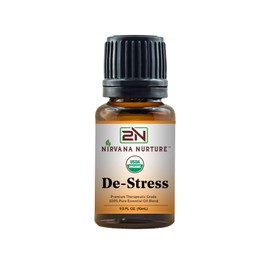 Nirvana Nurture De Stress Blend USDA Organic, 100% Pure and Premium, Undiluted, Ease Stress, Aromatherapy, Mood Booster, Calm, Relax