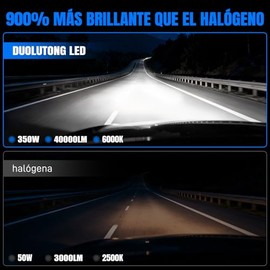 Focos LED H7 para Auto, 6000K Luz Blanca 900% Brillo 40000LM 350W Luces H7 LED Alta y Baja para Kit De Conversión de Faros Delanteros con Plug & Play 
