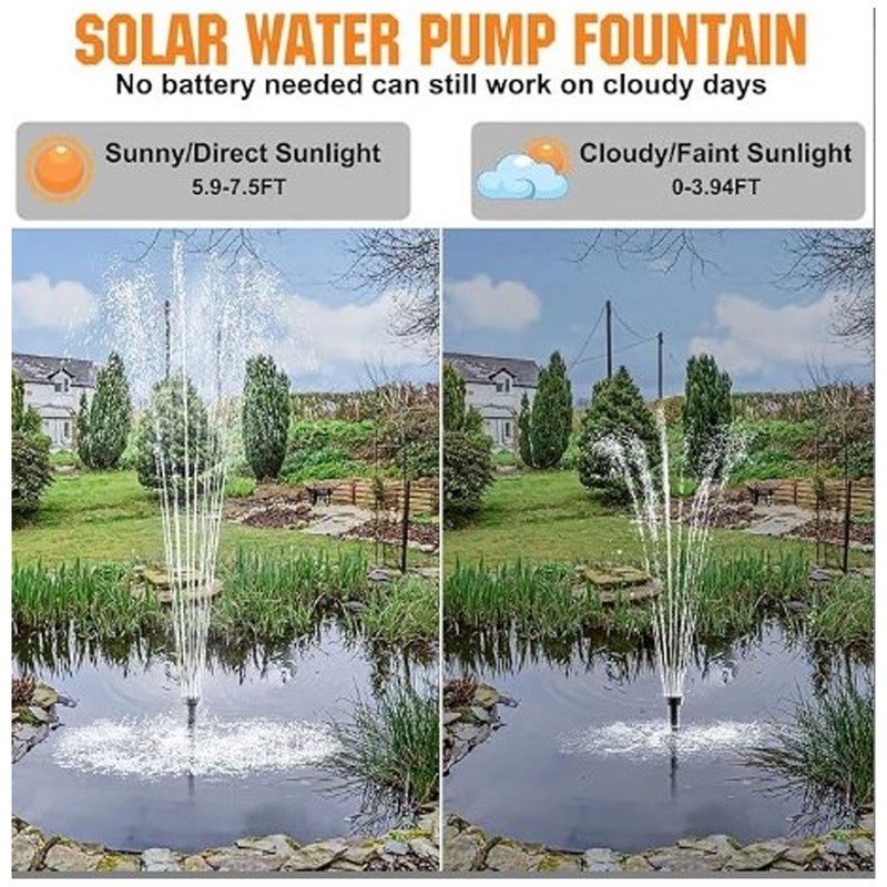 Outdoor Solar Powered Water Pump Kit 4W Watering Pond Pump